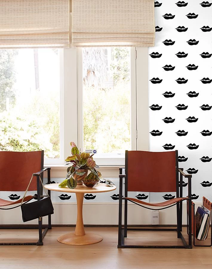 'Lips' Wallpaper By Clare V. - Onyx 4 'Lips' Wallpaper By Clare V. - Onyx - Image 2