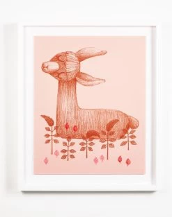 '70s Llama' Framed Art By Tea Collection