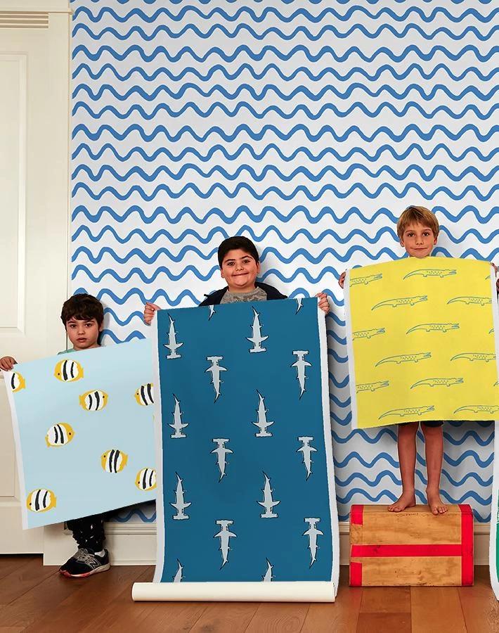 'Aegean Waves' Wallpaper By Tea Collection - Cerulean 4 'Aegean Waves' Wallpaper By Tea Collection - Cerulean - Image 2