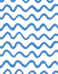 'Aegean Waves' Wallpaper By Tea Collection - Cerulean
