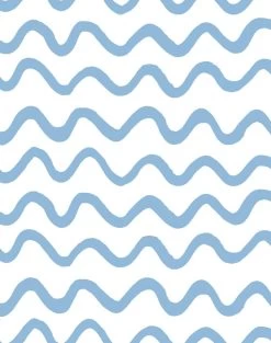 'Aegean Waves' Wallpaper By Tea Collection - Cornflower