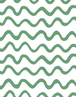 'Aegean Waves' Wallpaper By Tea Collection - Green