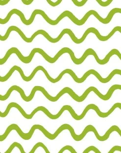'Aegean Waves' Wallpaper By Tea Collection - Lime