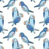 'Alexandrine Parakeet' Wallpaper By Tea Collection - Blue