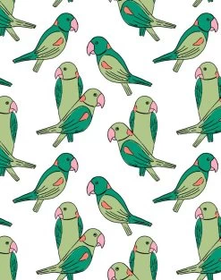 'Alexandrine Parakeet' Wallpaper By Tea Collection - Green