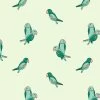 'Small Alexandrine Parakeet' Wallpaper By Tea Collection - Emerald