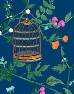 'Ann's Garden' Wallpaper By Carly Beck - Deep Navy 7 'Ann's Garden' Wallpaper By Carly Beck - Deep Navy -Wall Decoration Store Ann s Garden by C.A.B. Revise Deep Navy detail aa35f5ac eb18 4bc9 bcf1 d7df6bd956d9