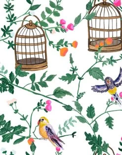 'Ann's Garden' Wallpaper By Carly Beck - White