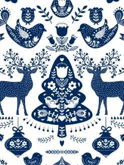 'Annika' Scandinavian' Wallpaper By Nathan Turner - Navy -Wall Decoration Store Annika Navy Detail 8d41e25b a527 46e5 ab89 e69bbe0e9454