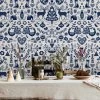 'Annika' Scandinavian' Wallpaper By Nathan Turner - Navy