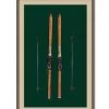 'Antique Skis Green' By Nathan Turner Framed Art