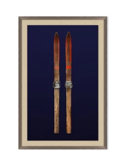 'Antique Skis Navy 1' By Nathan Turner Framed Art