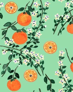 'Arance Dolci' Wallpaper By Carly Beck - Jade