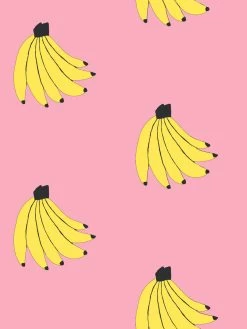'Bananas' Wallpaper By Tea Collection - Bubblegum