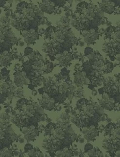 'Barbara Ann' Wallpaper By Wallshoppe - Army Green