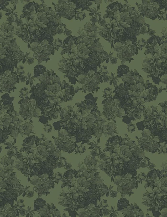 'Barbara Ann' Wallpaper By Wallshoppe - Army Green 3 'Barbara Ann' Wallpaper By Wallshoppe - Army Green