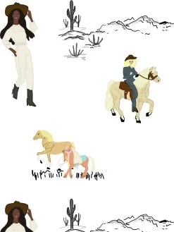 'Barbie™ Ranch' Wallpaper By Barbie™ - White -Wall Decoration Store Barbie Ranch White Detail 2cde9c3b 7797 4ca9 b0aa 85217caa0b5c