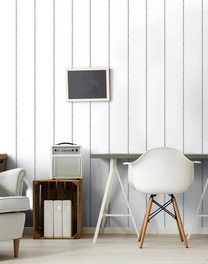 'Baseball Stitch' Wallpaper By Wallshoppe - Blue 4 'Baseball Stitch' Wallpaper By Wallshoppe - Blue - Image 2