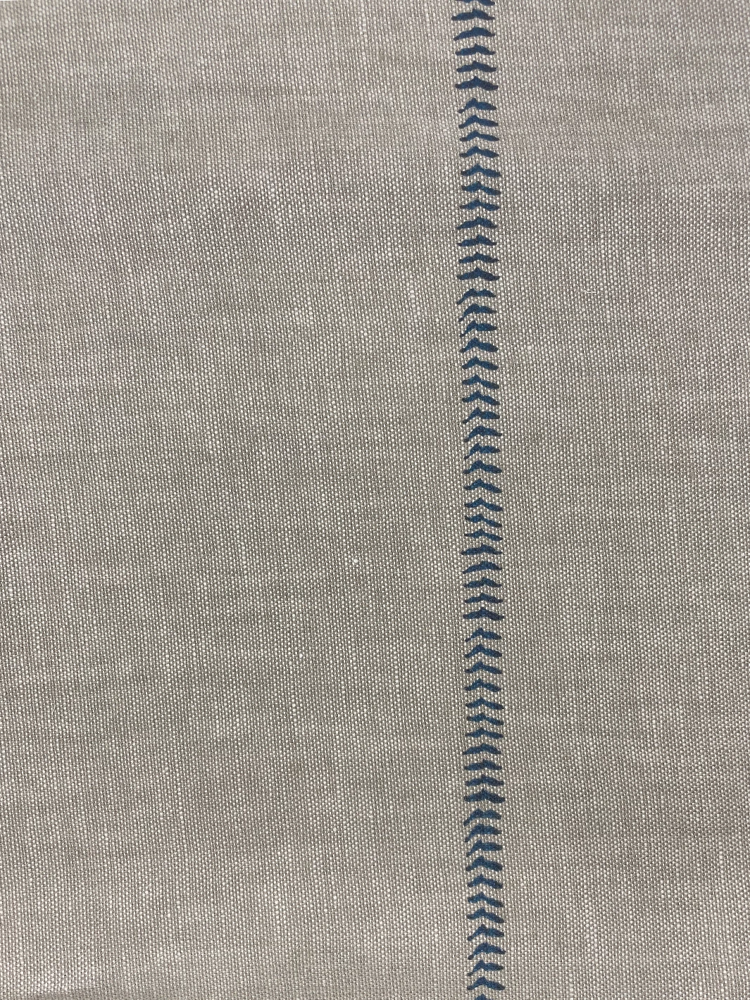'Fabric By The Yard - Baseball Stitch - Blue On Flax Linen 7 'Fabric By The Yard - Baseball Stitch - Blue On Flax Linen - Image 5