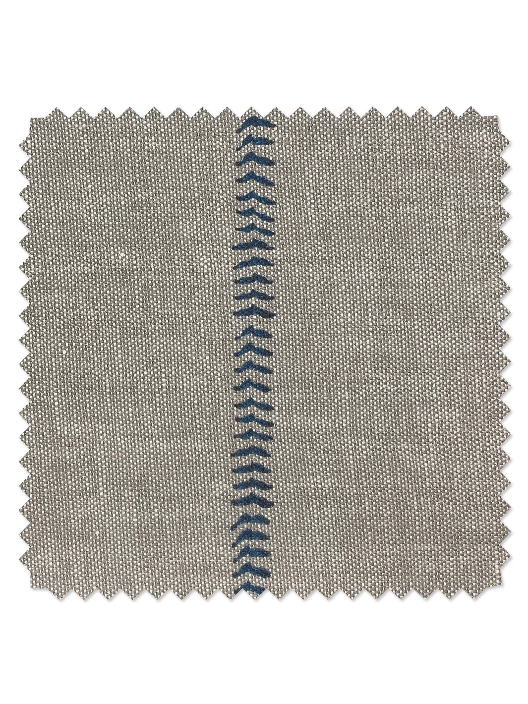 'Fabric By The Yard - Baseball Stitch - Blue On Flax Linen 3 'Fabric By The Yard - Baseball Stitch - Blue On Flax Linen