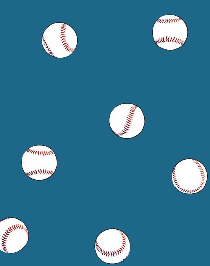 'Baseball Toss' Wallpaper By Wallshoppe - Cadet Blue 5 'Baseball Toss' Wallpaper By Wallshoppe - Cadet Blue - Image 3