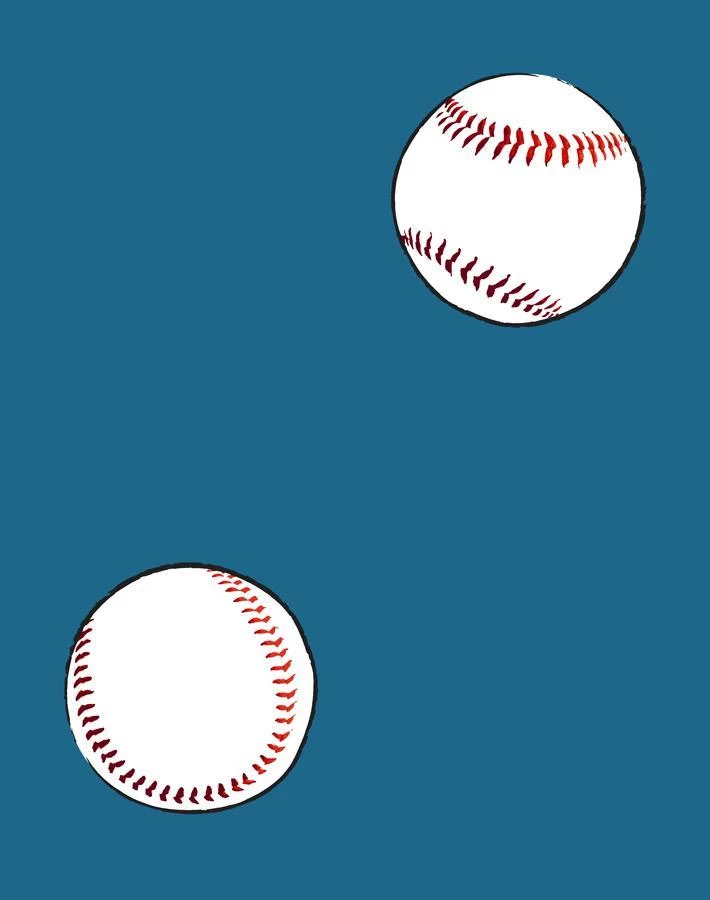 'Baseball Toss' Wallpaper By Wallshoppe - Cadet Blue 6 'Baseball Toss' Wallpaper By Wallshoppe - Cadet Blue - Image 4