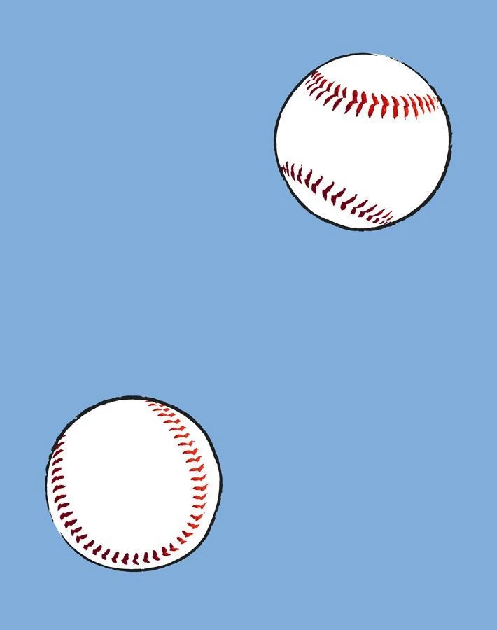 'Baseball Toss' Wallpaper By Wallshoppe - Denim 5 'Baseball Toss' Wallpaper By Wallshoppe - Denim - Image 3