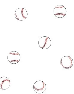 'Baseball Toss' Wallpaper By Wallshoppe - White