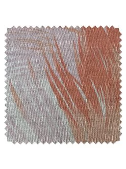 'Fabric By The Yard - Belafonte Palm - Peach On Flax Linen