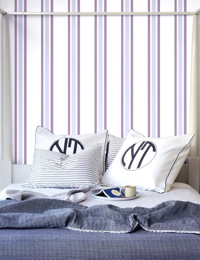 'Between The Lines' Wallpaper By Wallshoppe - Plum / Lavender 4 'Between The Lines' Wallpaper By Wallshoppe - Plum / Lavender - Image 2