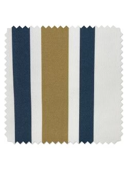 'Fabric By The Yard - Between The Lines - Leather Indigo On Hopsack