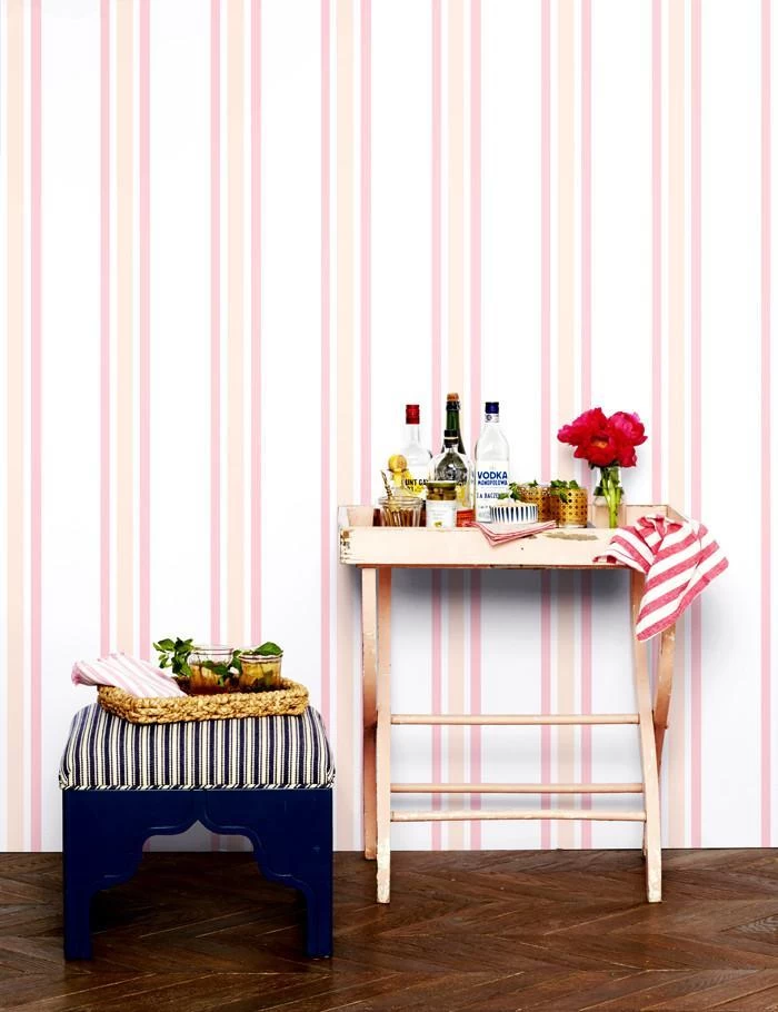 'Between The Lines' Wallpaper By Wallshoppe - Peach / Pony Pink 4 'Between The Lines' Wallpaper By Wallshoppe - Peach / Pony Pink - Image 2