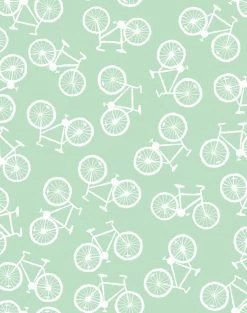 'Bicycles' Wallpaper By Tea Collection - Aventurine