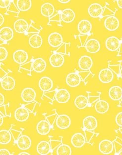 'Bicycles' Wallpaper By Tea Collection - Daffodil
