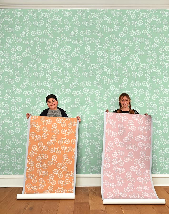 'Bicycles' Wallpaper By Tea Collection - Aventurine 4 'Bicycles' Wallpaper By Tea Collection - Aventurine - Image 2