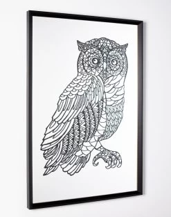 'Black Owl' Mirrored Art By Artshoppe