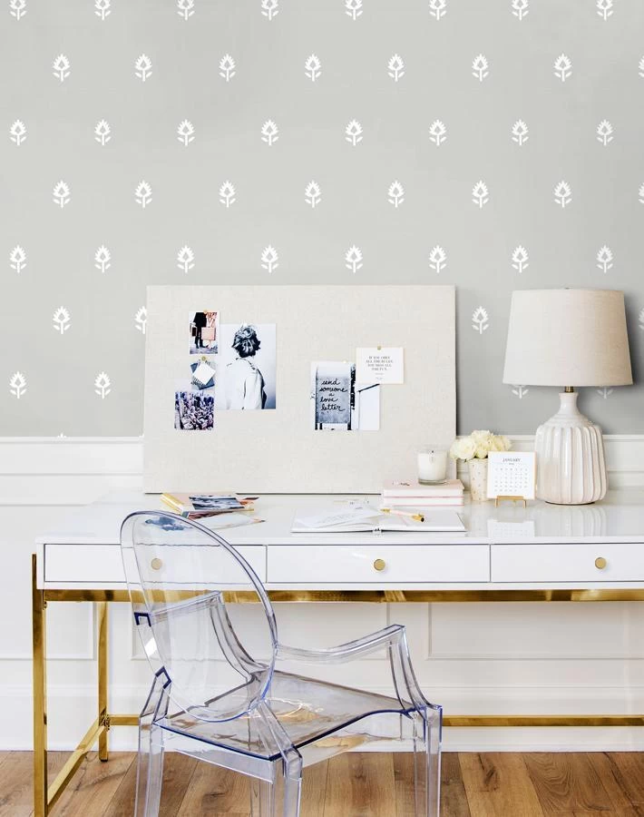 'Block Print' Wallpaper By Sugar Paper - Grey 4 'Block Print' Wallpaper By Sugar Paper - Grey - Image 2