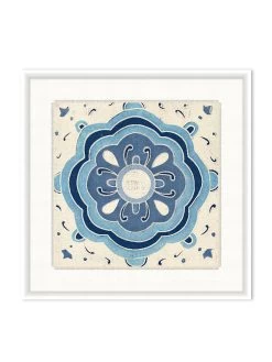 'Blue Talavera Tile Ensenada' On Canvas By Nathan Turner Framed Art