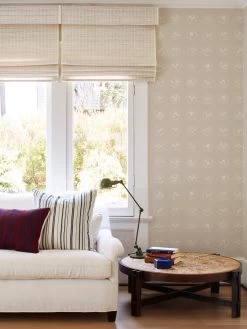 'Bonbon Floral' Wallpaper By Carly Beck - Oyster / White