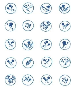 'Bonbon Floral' Wallpaper By Carly Beck - Blue