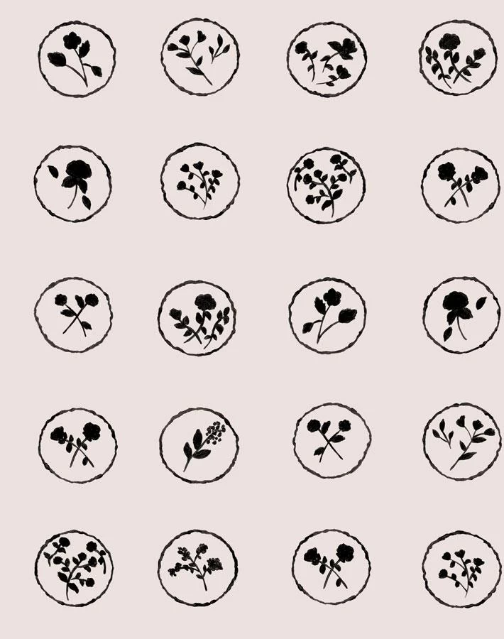 'Bonbon Floral' Wallpaper By Carly Beck - Oyster / Black 3 'Bonbon Floral' Wallpaper By Carly Beck - Oyster / Black