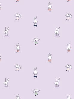 'Ballet Bunnies' Wallpaper By Tea Collection - Lavender
