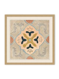 'Cabana Pastel Tile 2' On Canvas By Nathan Turner Framed Art