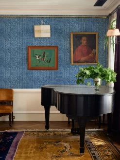 'Cable Knit' Wallpaper By Lingua Franca - Blue