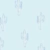 'Cactus' Wallpaper By Tea Collection - Pale Blue