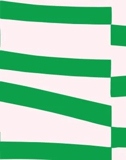 'Canals' Wallpaper By Clare V. - Green / Blush -Wall Decoration Store Canals by Clare V Green on Blush detail