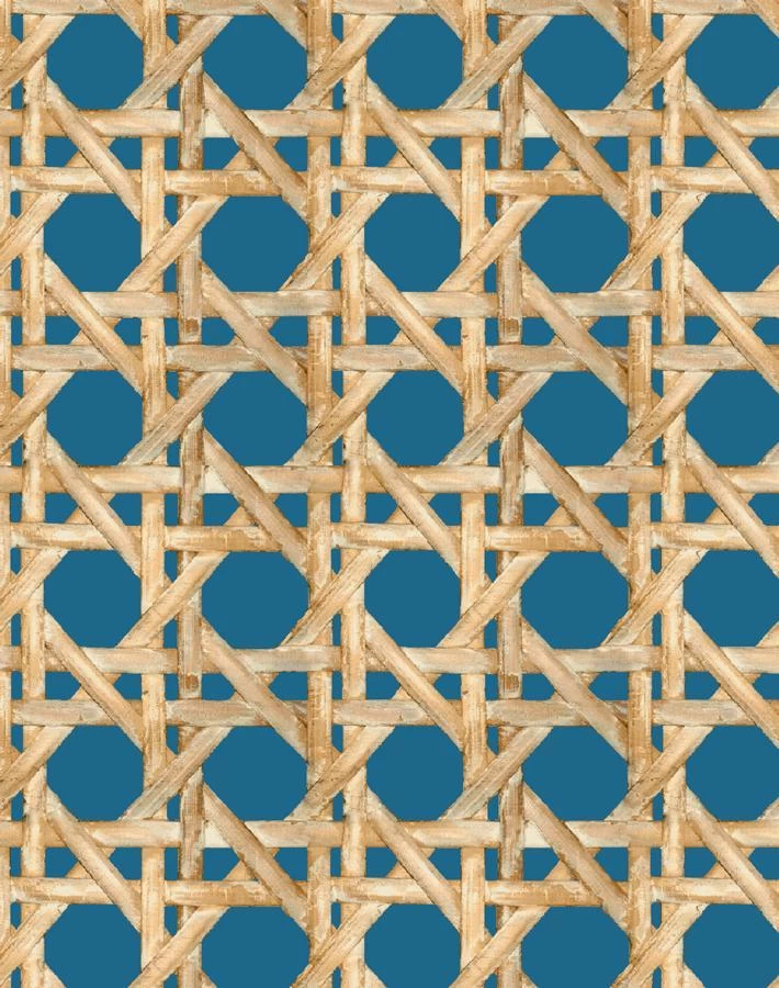'Faux Caning' Wallpaper By Wallshoppe - Cadet Blue 5 'Faux Caning' Wallpaper By Wallshoppe - Cadet Blue - Image 3