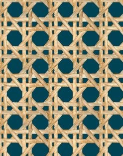'Faux Caning' Wallpaper By Wallshoppe - Indigo -Wall Decoration Store Caning Indigo detail cc1dd460 0f35 44e9 9e81 5c0af95cc3c1