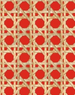 'Faux Caning' Wallpaper By Wallshoppe - Red -Wall Decoration Store Caning Red detail 04aff3e5 7cc0 439a adcc 9ffe996d85b4