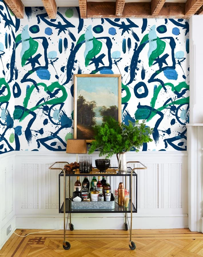 'El Quijote' Wallpaper By Chris Benz - Multi / Blue / Green